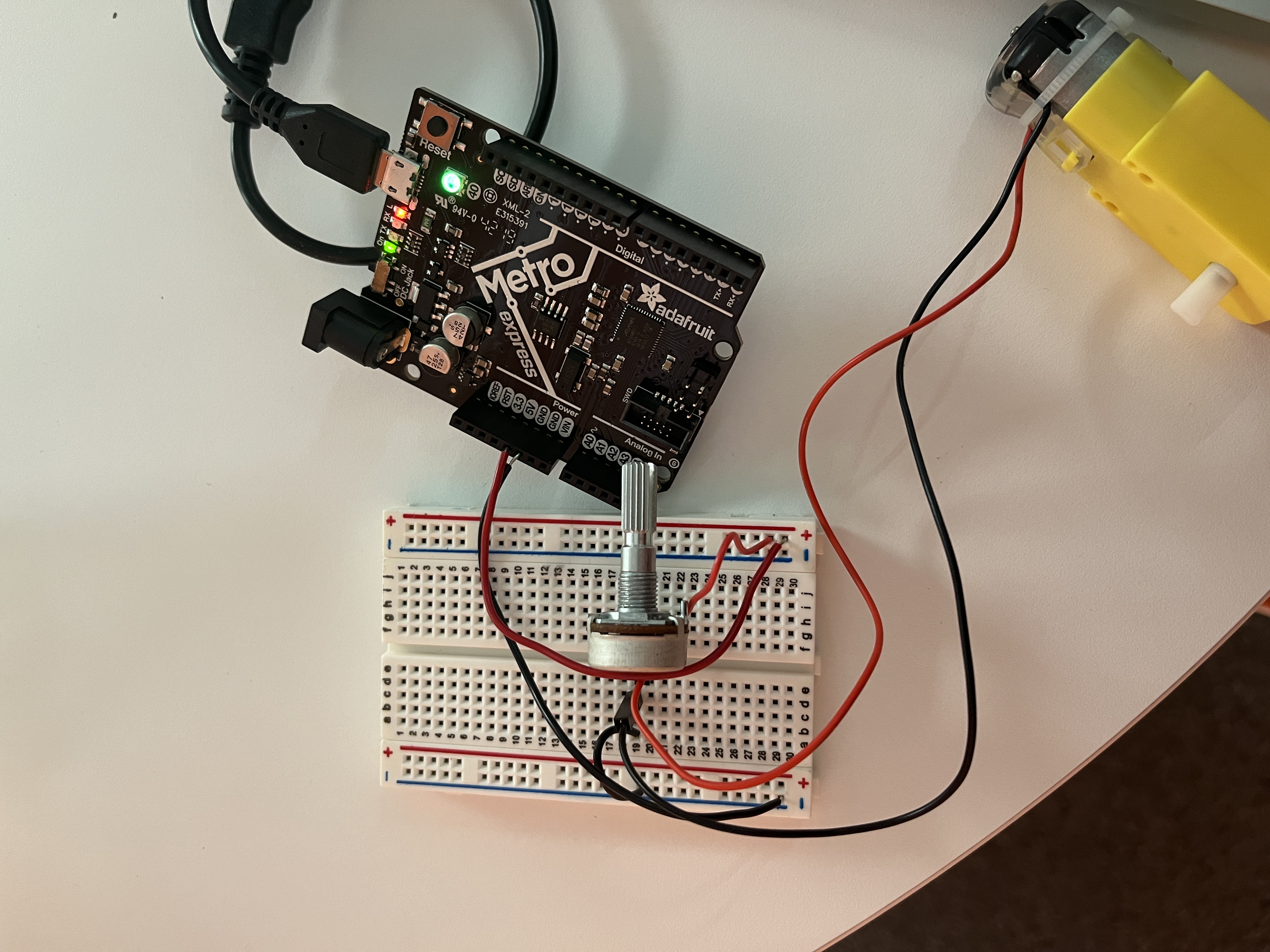 circuit components attached to motor